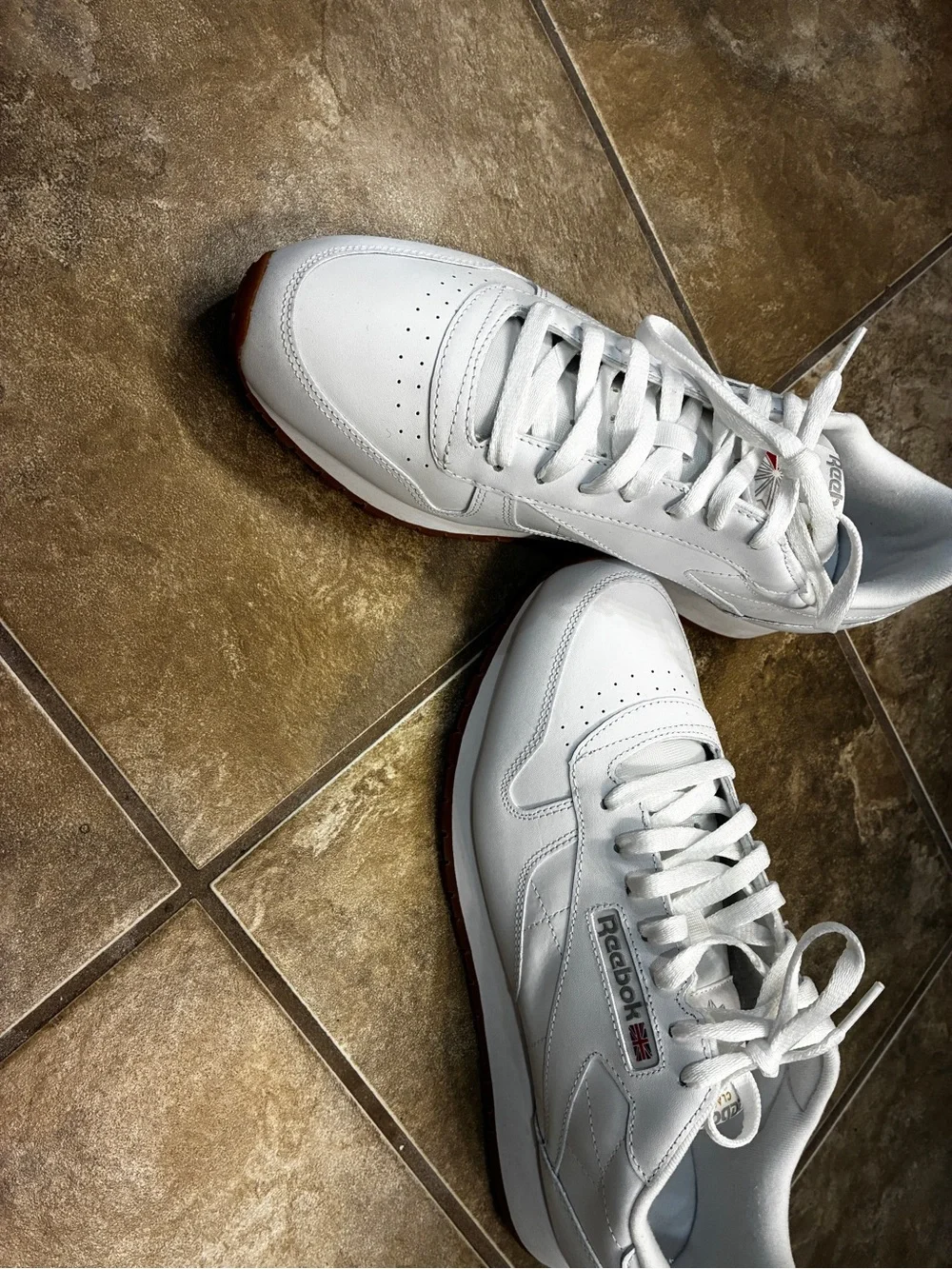 Reebok White Sneakers with Gum Outsole